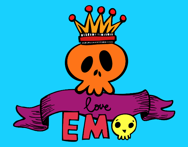 Coloring page Love Emo painted bymindella