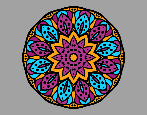 Coloring page Mandala of nature painted byECHO