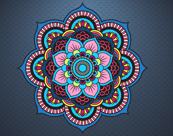 Coloring page Mandala oriental flower painted byRivir 