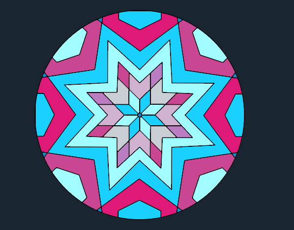 Coloring page Mandala star mosaic painted byRivir 
