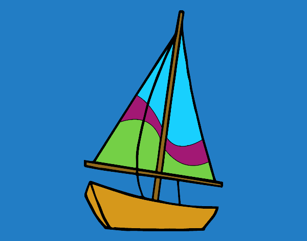 Coloring page A sailing boat painted byLilypop
