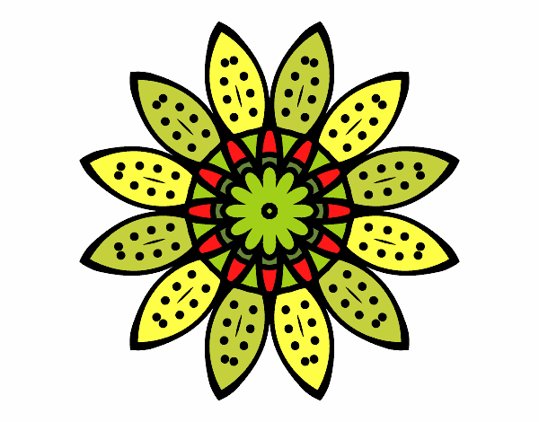 Coloring page Flower mandala with petals painted bynelli00949