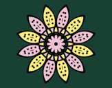 Coloring page Flower mandala with petals painted byECHO