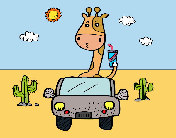 Coloring page Giraffe driving painted byLilypop