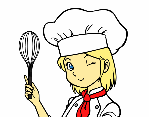 Coloring page Girl-chef painted byLilypop