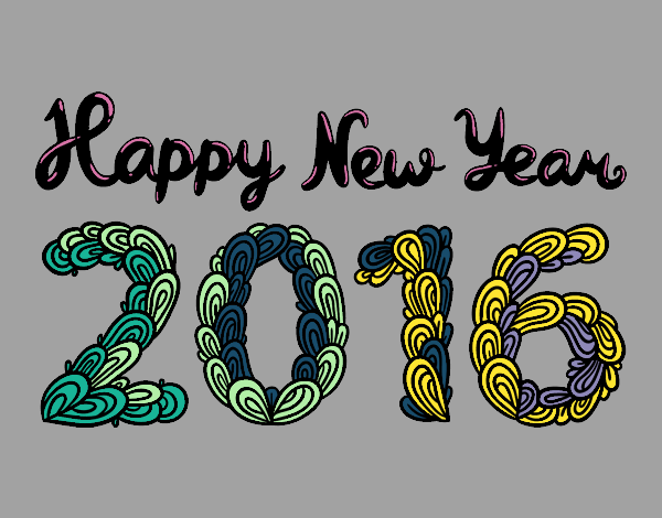 Coloring page Happy New Year 2016 painted byLilypop