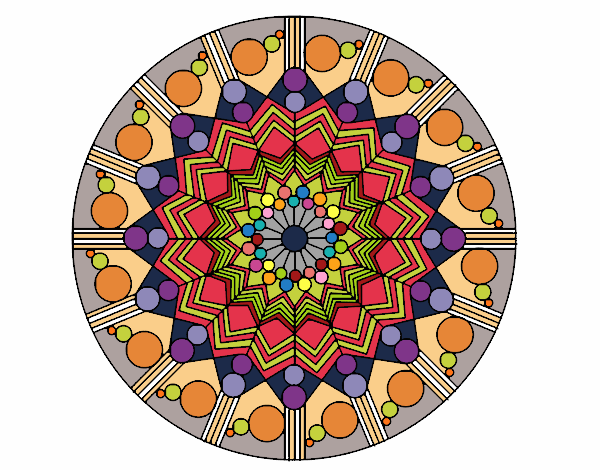Coloring page Mandala flower with circles painted bynelli00949