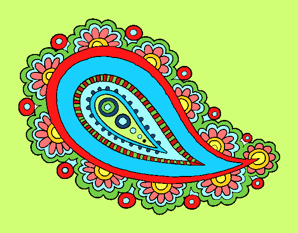 Coloring page Mandala teardrop painted bysuzie