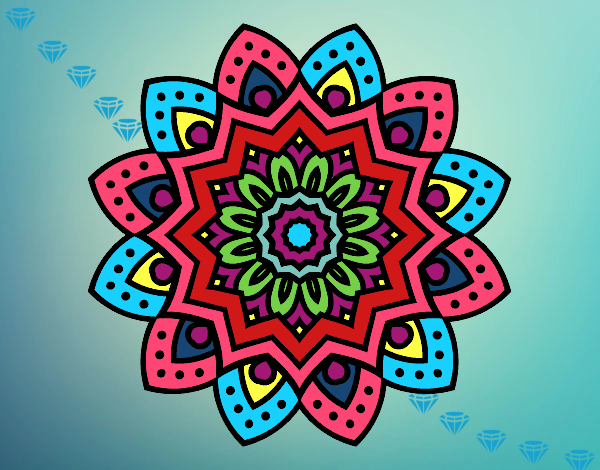 Coloring page Natural flower mandala painted byLilypop