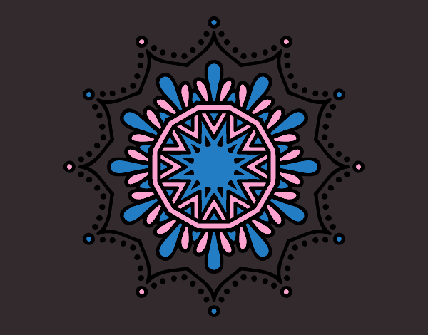 Coloring page Snow flower mandala painted byECHO