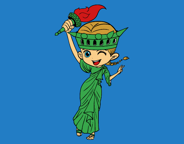 Coloring page Statue of liberty manga painted byLilypop