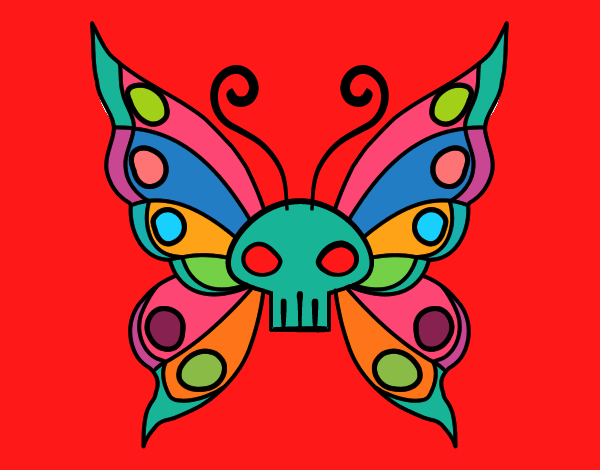 Coloring page Emo butterfly painted bymindella