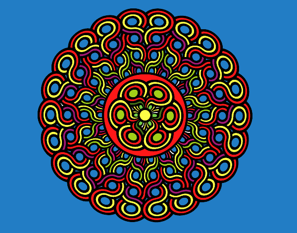 Coloring page Mandala braided painted bysuzie