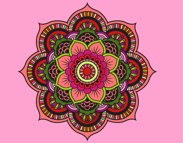 Coloring page Mandala oriental flower painted bysuzie