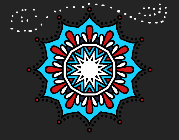 Coloring page Snow flower mandala painted byECHO