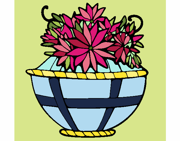 Coloring page Basket of flowers 11 painted byDivaDee