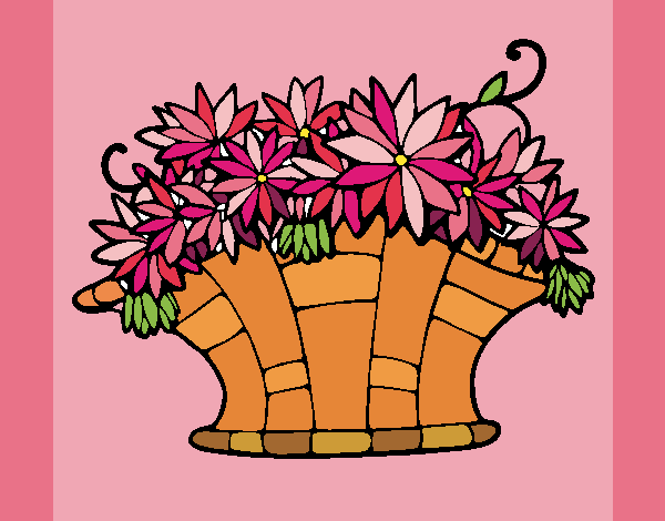 Coloring page Basket of flowers 7 painted byDivaDee