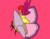 Coloring page Fairy and butterfly painted byDivaDee