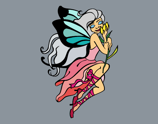 Coloring page Fairy tattoo painted byDivaDee