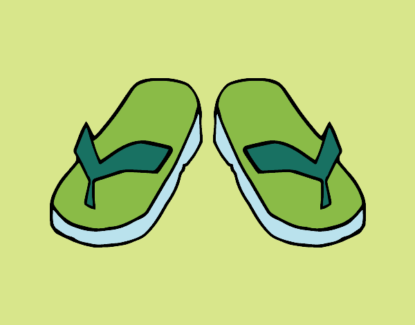 Coloring page Flip-flops painted byLucky