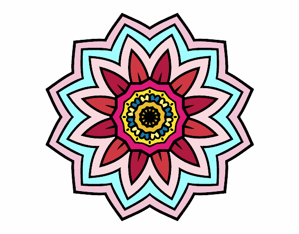 Coloring page Flower mandala of sunflower painted byLucky