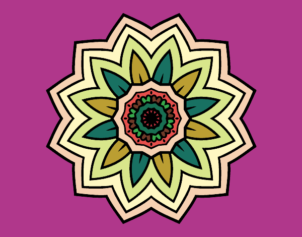 Coloring page Flower mandala of sunflower painted byLucky