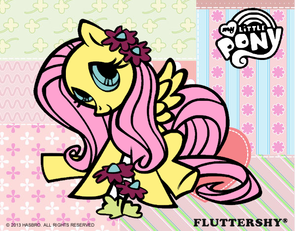 Coloring page Fluttershy painted bybella