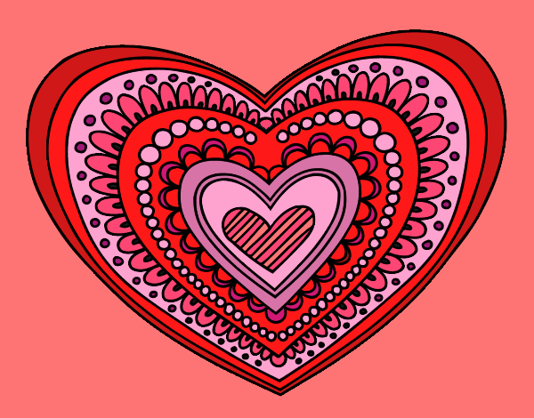 Coloring page Heart mandala painted byDivaDee