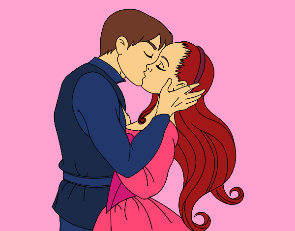 Coloring page Kiss of love painted bybella