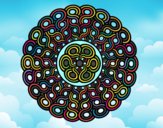 Coloring page Mandala braided painted byECHO