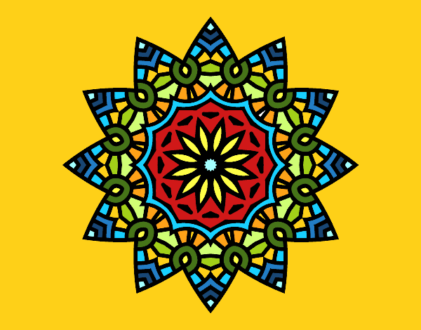 Coloring page Mandala flowery star painted byDivaDee
