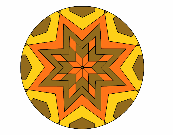 Coloring page Mandala star mosaic painted bypinkrose
