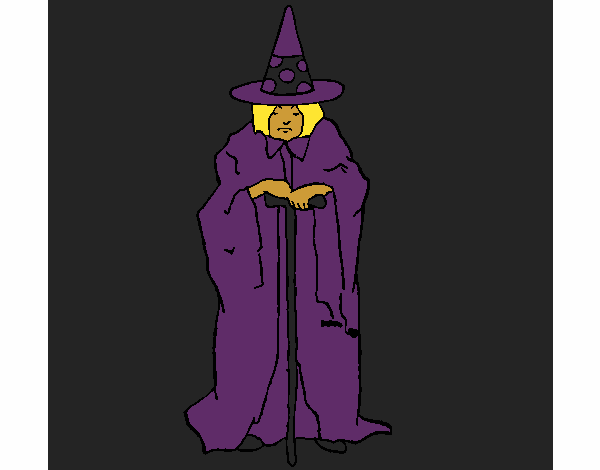 Coloring page Mysterious sorceress painted byCharlotte
