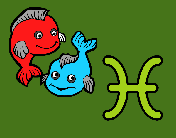 Coloring page Pisces horoscope painted bymerryyummy