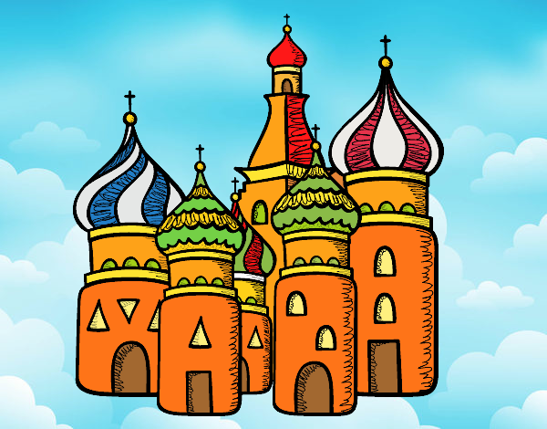 Coloring page Saint Basil's Cathedral from Moscu painted bysuzie