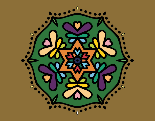 Coloring page Symmetric mandala painted byLucky