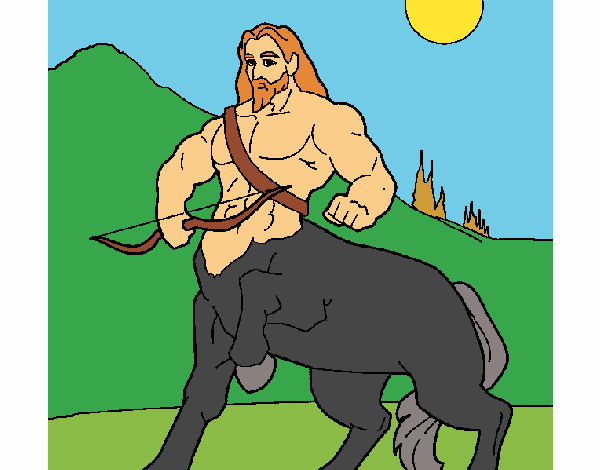 Coloring page Centaur with bow painted bypinkrose