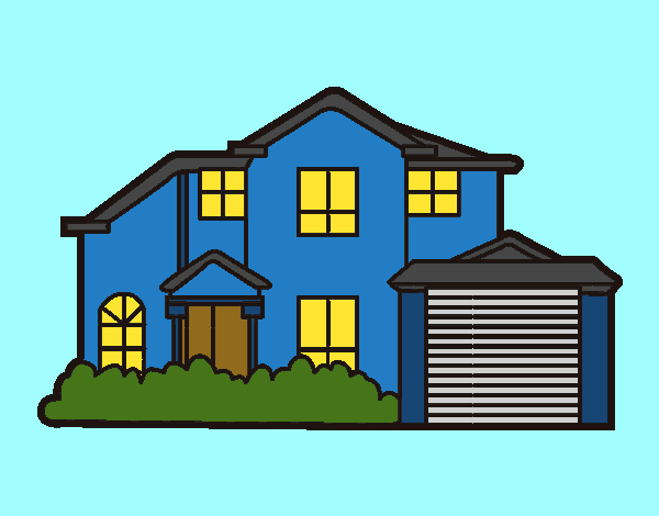 Coloring page Detached house painted bypinkrose