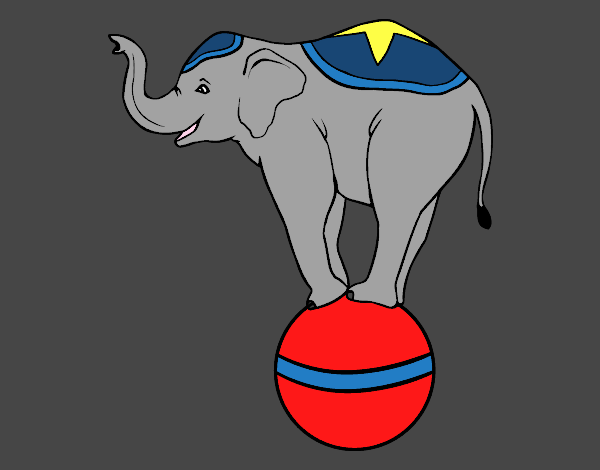 Coloring page Equilibrist elephant painted bypinkrose