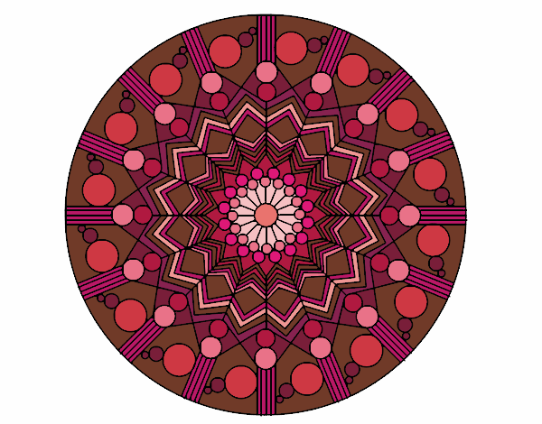 Coloring page Mandala flower with circles painted bypinkrose