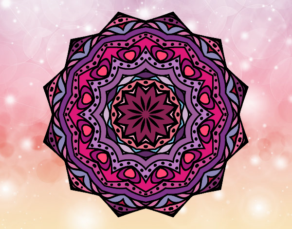 Coloring page Mandala with stratum painted bysuzie