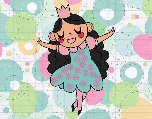 Coloring page Princess happiness painted byCharlotte