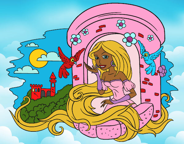 Coloring page Princess Rapunzel painted byCharlotte