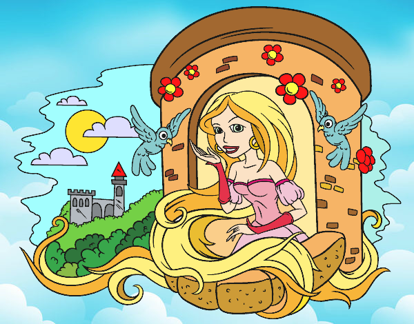 Coloring page Princess Rapunzel painted bysuzie