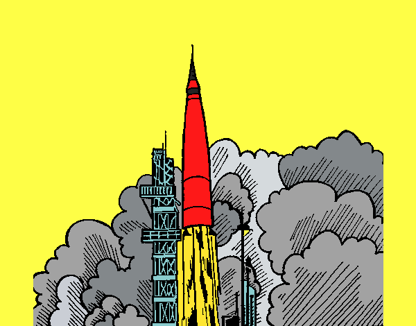 Coloring page Rocket launch painted byace196701