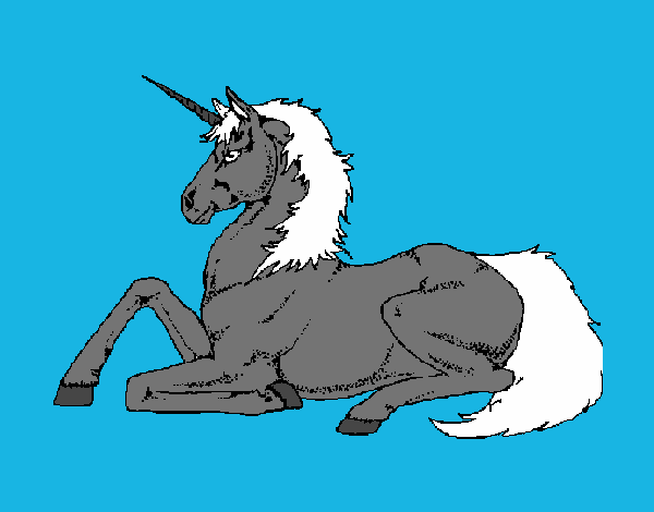 Coloring page Seated unicorn painted bypinkrose