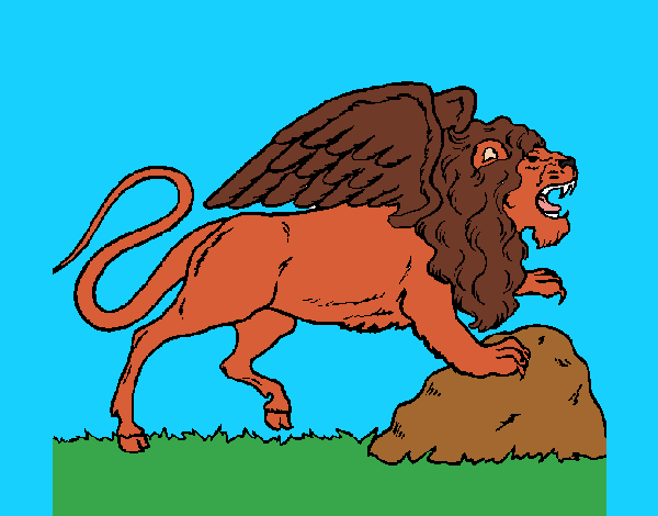 Coloring page Winged lion painted bypinkrose