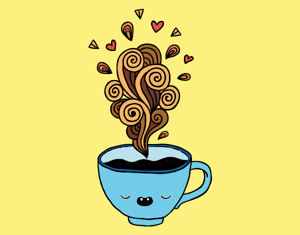 Coloring page Kawaii cup of coffee painted byTheColor