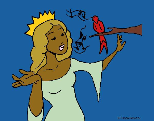 Coloring page Princess singing painted byCharlotte