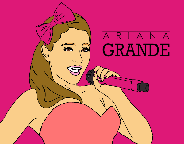 Coloring page Ariana Grande singing painted bydesire